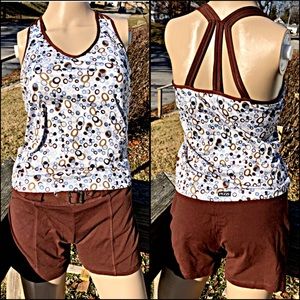 - Pezzi Motley Dot Fitness Outfit! EUC!